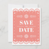 Papel Picado stijl Save the Date Kaart (Achterkant)