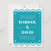 Papel Picado stijl Save the Date Kaart (Voorkant)