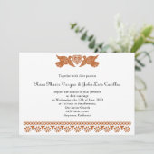 Papel Picado stijl Tortelduifjes Kaart (Staand voorkant)