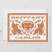 Papel Picado stijl Tortelduifjes Kaart (Achterkant)