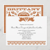 Papel Picado stijl Tortelduifjes Kaart (Voorkant / Achterkant)