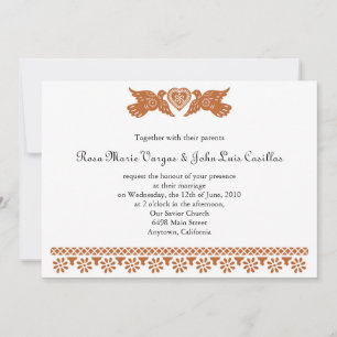 Papel Picado stijl Tortelduifjes Kaart