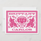 Papel Picado stijl Tortelduifjes Kaart (Achterkant)