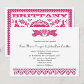 Papel Picado stijl Tortelduifjes Kaart (Voorkant / Achterkant)