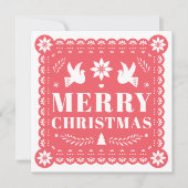 Papel Picado Style Foto Kerst Kaart (Voorkant)