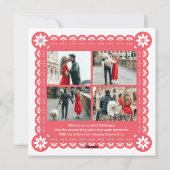 Papel Picado Style Foto Kerst Kaart (Achterkant)