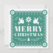 Papel Picado Style Foto Kerst Kaart (Voorkant)