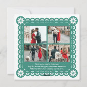 Papel Picado Style Foto Kerst Kaart (Achterkant)