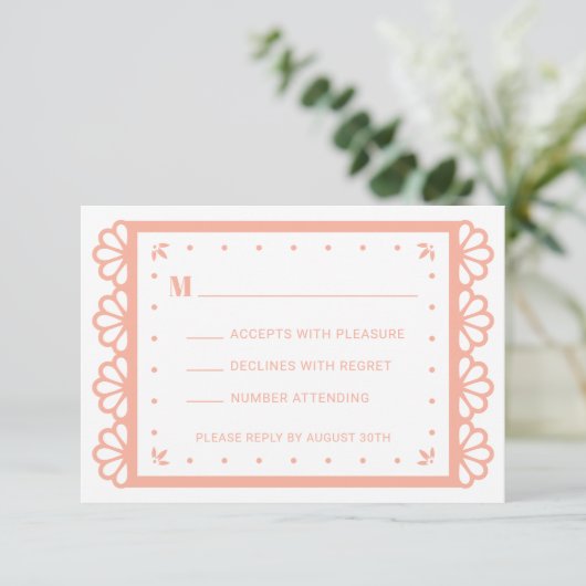 Papel Picado Style RSVP-kaart RSVP Kaartje (Staand voorkant)