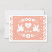 Papel Picado Style RSVP-kaart RSVP Kaartje (Achterkant)