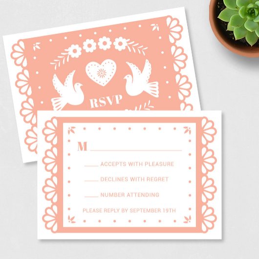 Papel Picado Style RSVP-kaart RSVP Kaartje
