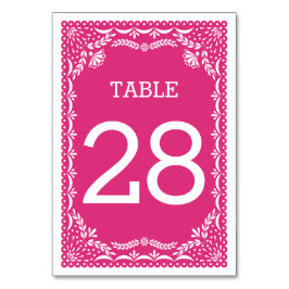 Papel Picado-tabelnummer | Bewerkbare kleur Kaart