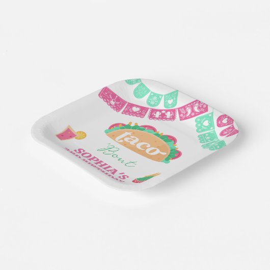 Papel Picado Taco Bout Fiesta Verjaardagspapier Bo Papieren Bordje (Gebogen)