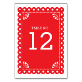Papel Picado tafelnummer - rood (Voorkant)