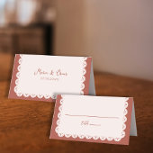 Papel Picado Terracotta Mexicaanse bruiloft Plaatskaartje