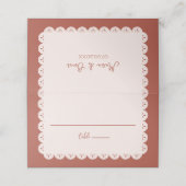 Papel Picado Terracotta Mexicaanse bruiloft Plaatskaartje (Buitenkant ongevouwen)