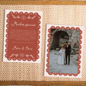 Papel Picado Terracotta Mexicaanse Talavera bruilo Bedankkaart