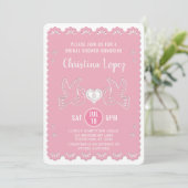 Papel Picado Tortelduifjes Roze Vrijgezellenfeest Kaart (Staand voorkant)