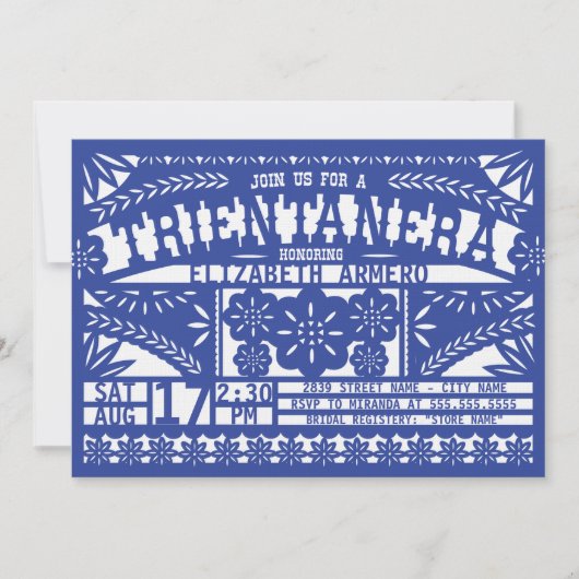 Papel Picado Trientanera Uitnodiging (Voorkant)