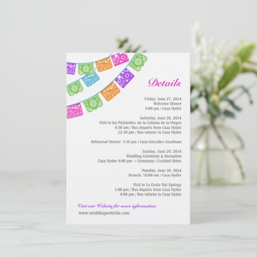 Papel Picado Trouwdetails Bijlage Meerkleurig (Staand voorkant)