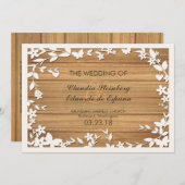 Papel Picado Trouwkaart - Mooie Duiven Programmakaart (Voorkant / Achterkant)