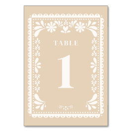 Papel Picado Trouwtafel Nummers Modern Mexicaans Kaart