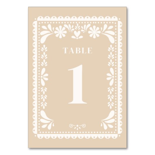 Papel Picado Trouwtafel Nummers Modern Mexicaans Kaart (Voorkant)