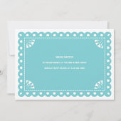 Papel Picado Vrijgezellenfeest Invite - Blauw Kaart (Achterkant)