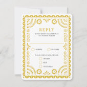 Papel Picado Warm Yellow | RSVP-kaart voor weduwen RSVP Kaartje (Voorkant)