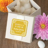 Papel Picado Warm Yellow Wedding Favoriet Sticker