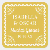 Papel Picado Warm Yellow Wedding Favoriet Sticker (Voorkant)