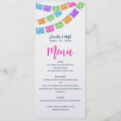 Papel Picado Weddenningkaart Menu (Voorkant)