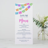 Papel Picado Weddenningkaart Menu (Staand voorkant)