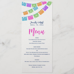 Papel Picado Weddenningkaart Menu