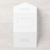 Papel Picado Wedding Banner Aqua All In One Uitnodiging (Buitenkant)