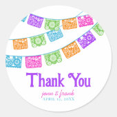 Papel Picado Wedding Bedankt voor de etiketten (Voorkant)