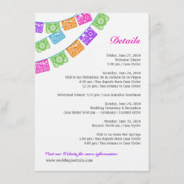Papel Picado Wedding Details Enclosure Multicolor Informatiekaartje