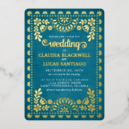 Papel Picado Wedding Folie Uitnodiging