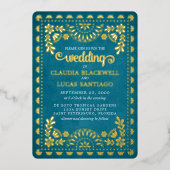 Papel Picado Wedding Folie Uitnodiging (Voorkant)