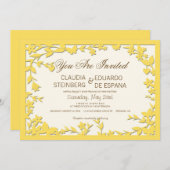 Papel Picado Wedding Invitation - Lovely Doves Kaart (Voorkant / Achterkant)