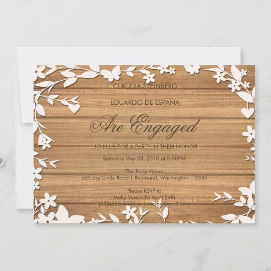 Papel Picado Wedding Invitation - Lovely Doves Kaart (Voorkant)