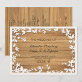 Papel Picado Wedding Invitation - Lovely Doves Programmakaart (Voorkant / Achterkant)