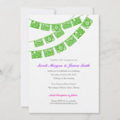 Papel Picado Wedding Party Nodig groen uit Kaart (Voorkant)