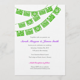 Papel Picado Wedding Party Nodig groen uit Kaart