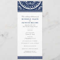 Papel Picado Wedding Program - Navy