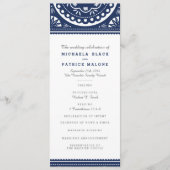 Papel Picado Wedding Program - Navy Programmakaart (Voorkant)
