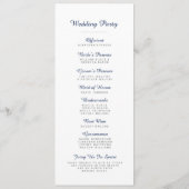 Papel Picado Wedding Program - Navy Programmakaart (Achterkant)