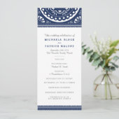 Papel Picado Wedding Program - Navy Programmakaart (Staand voorkant)