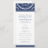 Papel Picado Wedding Program - Navy Programmakaart (Voorkant / Achterkant)
