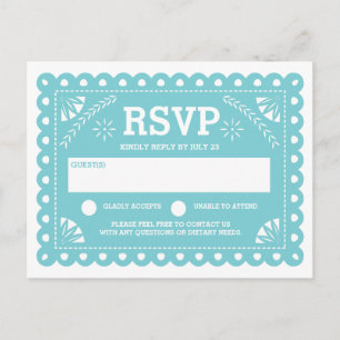 Papel Picado Wedding RSVP Uitnodiging Briefkaart